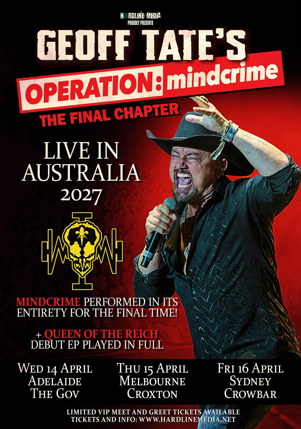 Geoff Tate's Operation: Mindcrime live tour poster 2026